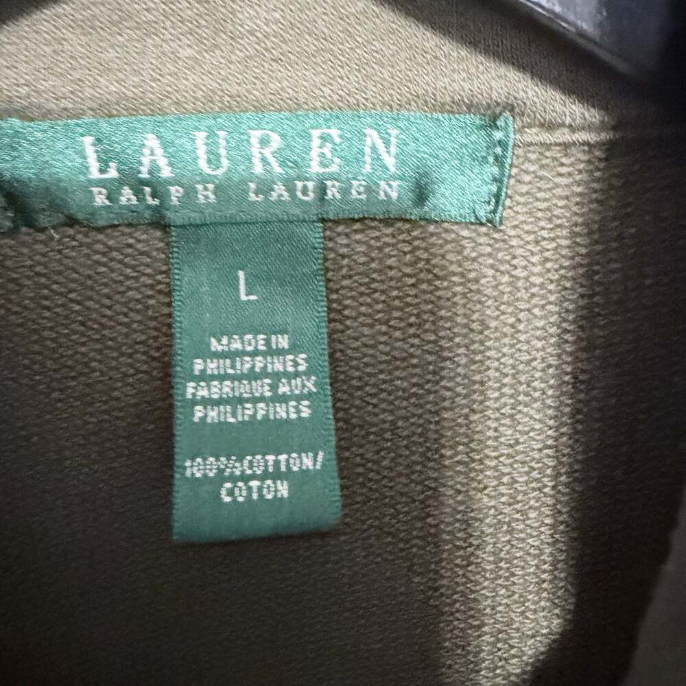 Lauren Ralph Lauren Olive Green Cotton Full Zip Military Style Pocket Jacket L - Picture 3 of 8